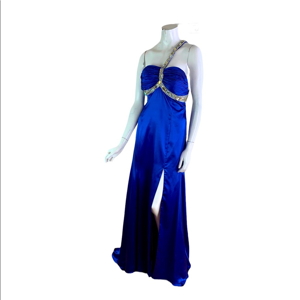 Princess Collection 2606 Size 14 Royal Blue Hand Beaded  Formal Prom Mardi Gras